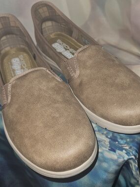 Skechers Slip-On Casual Sneakers in Taupe